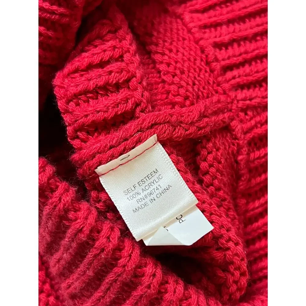 self esteem girls kids red pink Beanie Hat fur Pom pom one size